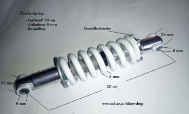 Federbein 20 cm Aufnahme 8 mm  einstelbar  LM20 F8 L8